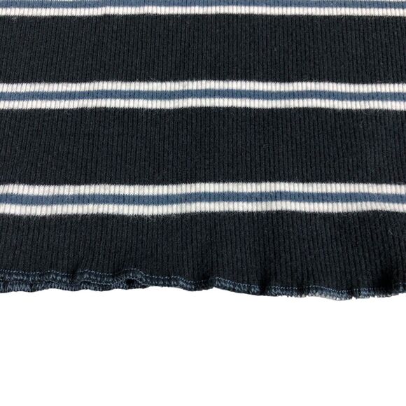 Champion Top Womens L Black Striped Stretch Knit Preppy Retro Baby Tee Y2K 90s - Picture 3 of 12